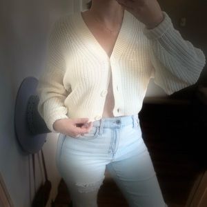 Cream knit cardigan by Divided
